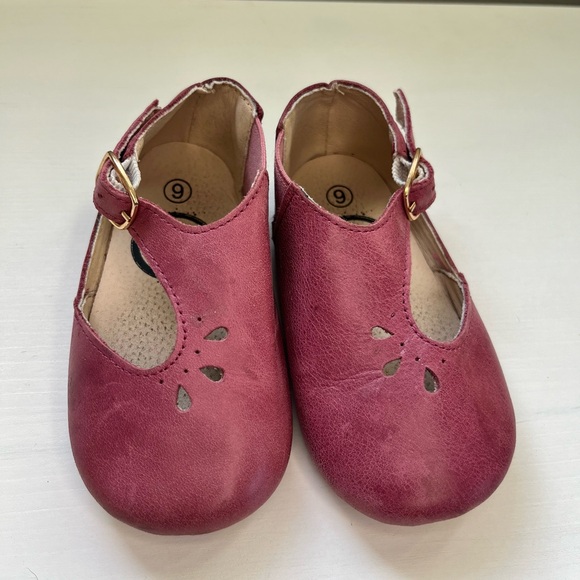 Little Lovebug Isla Sandal Barefoot Premium Leather in Eggplant Purple Size 6 - Picture 2 of 5